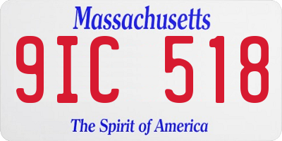 MA license plate 9IC518