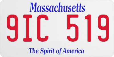 MA license plate 9IC519