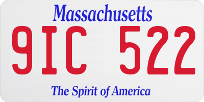 MA license plate 9IC522