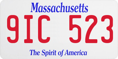 MA license plate 9IC523