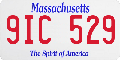 MA license plate 9IC529