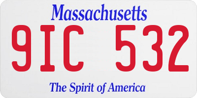 MA license plate 9IC532