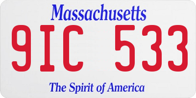 MA license plate 9IC533