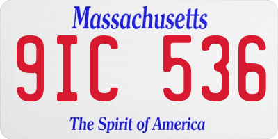MA license plate 9IC536
