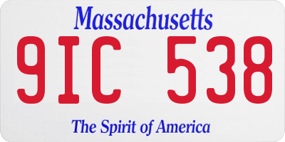MA license plate 9IC538