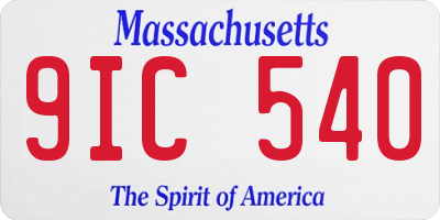 MA license plate 9IC540