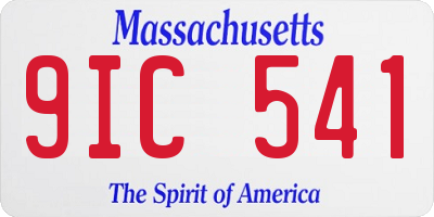MA license plate 9IC541