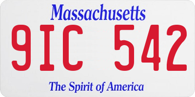 MA license plate 9IC542