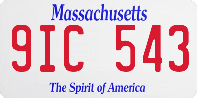 MA license plate 9IC543