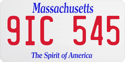 MA license plate 9IC545
