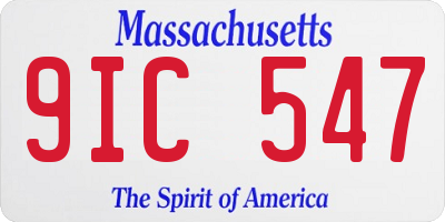MA license plate 9IC547