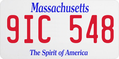 MA license plate 9IC548