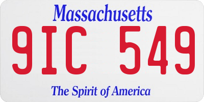 MA license plate 9IC549