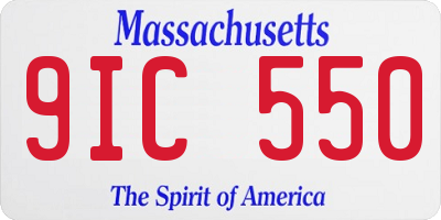 MA license plate 9IC550
