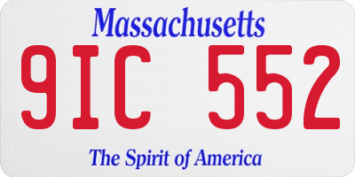 MA license plate 9IC552