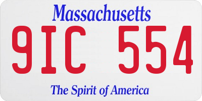 MA license plate 9IC554