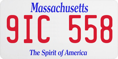 MA license plate 9IC558