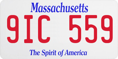 MA license plate 9IC559