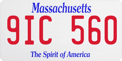 MA license plate 9IC560