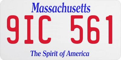 MA license plate 9IC561