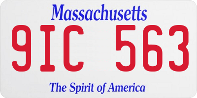 MA license plate 9IC563