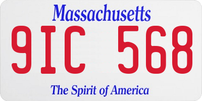 MA license plate 9IC568
