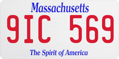 MA license plate 9IC569