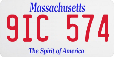 MA license plate 9IC574