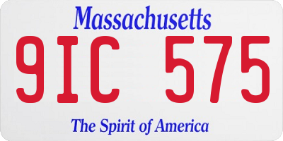 MA license plate 9IC575