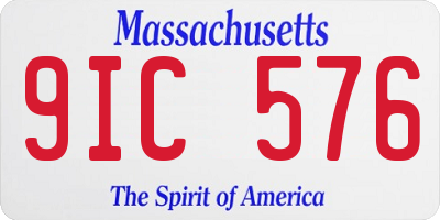 MA license plate 9IC576