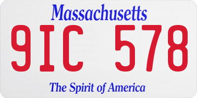 MA license plate 9IC578