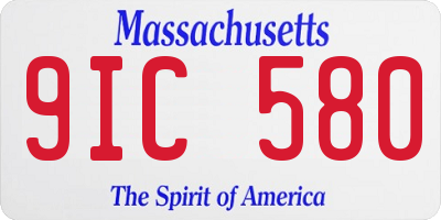 MA license plate 9IC580