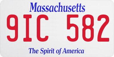 MA license plate 9IC582