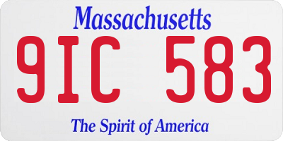 MA license plate 9IC583