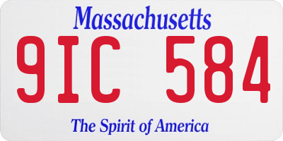 MA license plate 9IC584