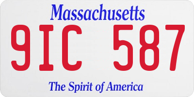 MA license plate 9IC587