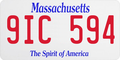 MA license plate 9IC594
