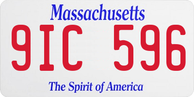 MA license plate 9IC596
