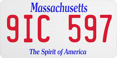 MA license plate 9IC597