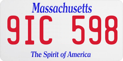 MA license plate 9IC598