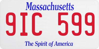 MA license plate 9IC599