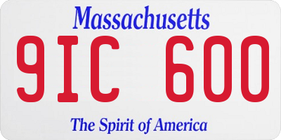 MA license plate 9IC600