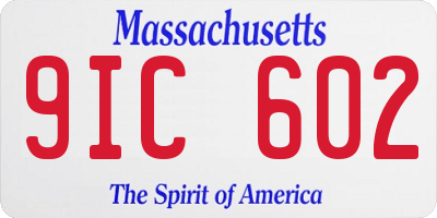 MA license plate 9IC602