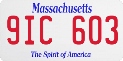 MA license plate 9IC603