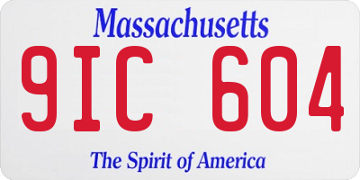 MA license plate 9IC604