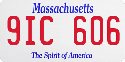 MA license plate 9IC606