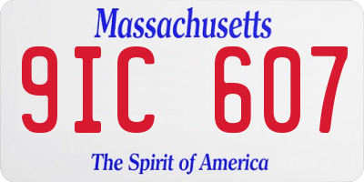 MA license plate 9IC607
