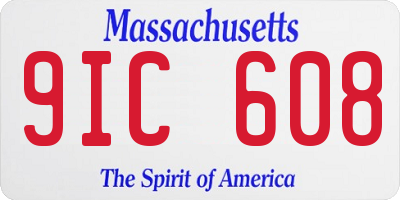 MA license plate 9IC608