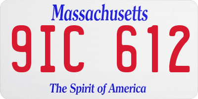 MA license plate 9IC612