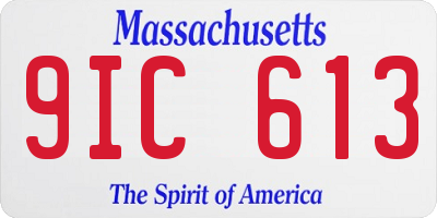 MA license plate 9IC613